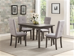 University 5 Piece Dining Set in Gray by Home Elegance - HEL-5163-48-5
