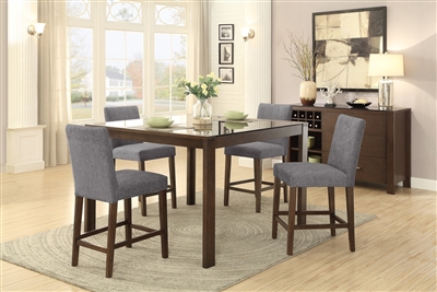 Fielding 5 Piece Counter Height Dining Set in Brown by Home Elegance - HEL-5525-36-5
