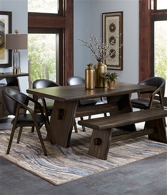 Cabezon 5 Piece Dining Set in Live Edge Mindy Wood by Home Elegance - HEL-5555-72-5