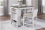 Daye 3 Piece Counter Height Dining Room Set in 2 Tone Finish by Home Elegance - HEL-5773WH-32