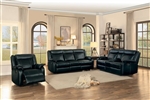 Jude 2 Piece Double Reclining Sofa Set in Black by Home Elegance - HEL-8201BLK