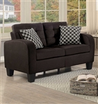 Sinclair Love Seat in Chocolate by Home Elegance - HEL-8202CH-2