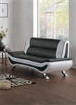 Veloce Love Seat in Black & White by Home Elegance - HEL-8219-2