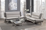 Veloce 2 Piece Sofa Set in Beige & Gray by Home Elegance - HEL-8219BEG