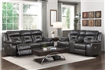 Amite 2 Piece Power Double Reclining Sofa Set in Gray Fabric by Home Elegance - HEL-8229NDG-PW