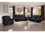 Bastrop 2 Piece Double Reclining Sofa Set in Black by Home Elegance - HEL-8230BLK