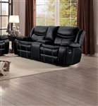 Bastrop Double Reclining Love Seat in Black by Home Elegance - HEL-8230BLK-2