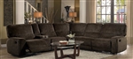 Shreveport Reclining Sectional Sofa in Brown by Home Elegance - HEL-8238-6LRRR