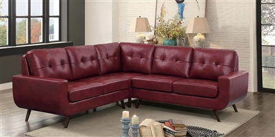 Deryn Sectional Sofa in Red by Home Elegance - HEL-8327RED-SC