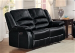Jarita Double Reclining Love Seat in Black by Home Elegance - HEL-8329BLK-2