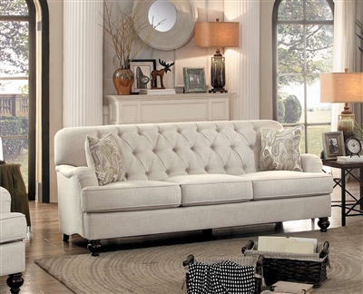 Clemencia Sofa in Natural Tone by Home Elegance - HEL-8380-3