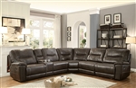 Columbus Sectional Reclining Sofa in Dark Brown by Home Elegance - HEL-8490-6LRRR