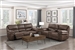 Proctor 2 Piece Power Double Reclining Sofa Set in Brown Fabric by Home Elegance - HEL-8517BRW-PW