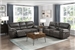 Proctor 2 Piece Double Reclining Sofa Set in Gray Fabric by Home Elegance - HEL-8517GRY