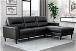 Lewes 2 Piece Sectional in Black Fabric by Home Elegance - HEL-8566BLK-SC