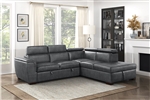 Barre 2 Piece Sectional in Gray Fabric by Home Elegance - HEL-8567GY-SC