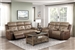 Glendale 2 Piece Double Reclining Sofa Set in Brown Fabric by Home Elegance - HEL-8599BR
