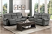 Brennen 2 Piece Double Reclining Sofa Set in Charcoal Fabric by Home Elegance - HEL-9204CC