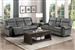 Brennen 2 Piece Power Double Reclining Sofa Set in Charcoal Fabric by Home Elegance - HEL-9204CC-PW