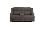 Camryn Power Double Reclining Love Seat in Chocolate Fabric by Home Elegance - HEL-9207CHC-2PW