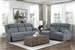 Camryn 2 Piece Double Reclining Sofa Set in Graphite Blue Fabric by Home Elegance - HEL-9207GPB