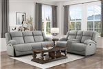 Camryn 2 Piece Double Reclining Sofa Set in Gray Fabric by Home Elegance - HEL-9207GRY