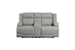 Camryn Double Reclining Love Seat in Gray Fabric by Home Elegance - HEL-9207GRY-2