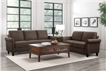 Kenmare 2 Piece Sofa Set in Chocolate Fabric by Home Elegance - HEL-9235CH