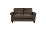 Kenmare Love Seat in Chocolate Fabric by Home Elegance - HEL-9235CH-2