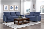 Harstad 2 Piece Sofa Set in Blue Fabric by Home Elegance - HEL-9236BU