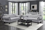 Rosalie 2 Piece Sofa Set in Light Gray by Home Elegance - HEL-9330GY