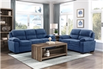 Holleman 2 Piece Sofa Set in Blue Fabric by Home Elegance - HEL-9333BU