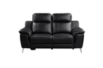 Antonio Power Double Reclining Love Seat in Black Fabric by Home Elegance - HEL-9360BLK-2PW