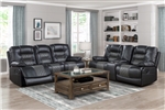 Fabian 2 Piece Double Reclining Sofa Set in 2-Tone Gray Fabric by Home Elegance - HEL-9388GRY