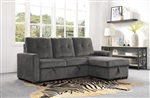 Carolina Sectional Sofa in Dark Gray by Home Elegance - HEL-9402DGY-SC