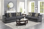 Orofino 2 Piece Sofa Set in Dark Gray by Home Elegance - HEL-9404DG