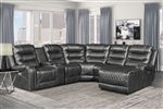 Putnam Power Reclining Sectional Sofa in Gray by Home Elegance - HEL-9405GY-6LRRC