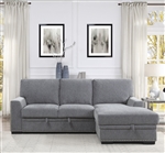 Morelia Sectional Sofa in Gray by Home Elegance - HEL-9468DG-2RC2L