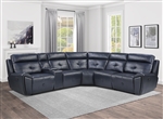 Avenue Reclining Sectional Sofa in Navy by Home Elegance - HEL-9469NVB-6LRRR