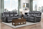 Granville 2 Piece Double Reclining Sofa Set in Gray Fabric by Home Elegance - HEL-9488GY