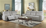 Tesoro 2 Piece Power Double Reclining Sofa Set in Mist Gray by Home Elegance - HEL-9509MGY-PWH