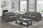 Mischa 2 Piece Sofa Set in Dark Gray by Home Elegance - HEL-9514DGY