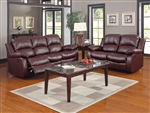 Cranley 2 Piece Double Reclining Sofa Set in Brown by Home Elegance - HEL-9700BRW