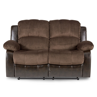 Cranley Double Reclining Love Seat in Chocolate by Home Elegance - HEL-9700FCP-2