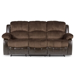 Cranley Double Reclining Sofa in Chocolate by Home Elegance - HEL-9700FCP-3