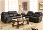 Marille 2 Piece Double Reclining Sofa Set in Black by Home Elegance - HEL-9724BLK