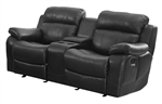 Marille Double Reclining Love Seat in Black by Home Elegance - HEL-9724BLK-2