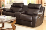 Marille Double Reclining Love Seat in Dark Brown by Home Elegance - HEL-9724BRW-2