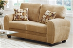 Rubin Love Seat in Light Brown by Home Elegance - HEL-9734BR-2