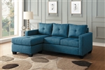 Phelps Reversible Sofa Chaise in Blue by Home Elegance - HEL-9789BU-3LC
